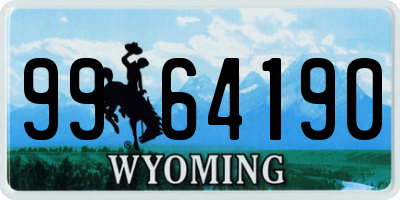 WY license plate 9964190