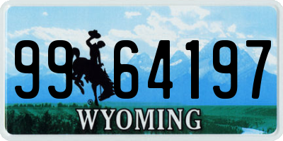 WY license plate 9964197
