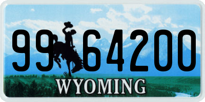 WY license plate 9964200