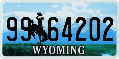 WY license plate 9964202