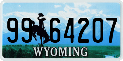 WY license plate 9964207