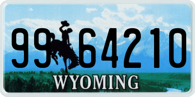 WY license plate 9964210