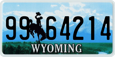 WY license plate 9964214