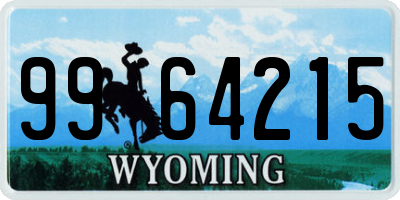 WY license plate 9964215