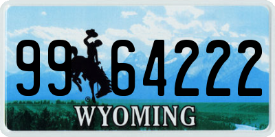 WY license plate 9964222