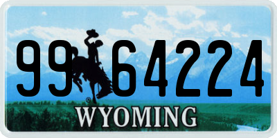 WY license plate 9964224