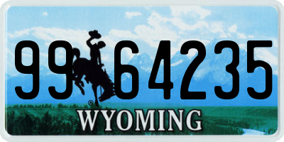 WY license plate 9964235