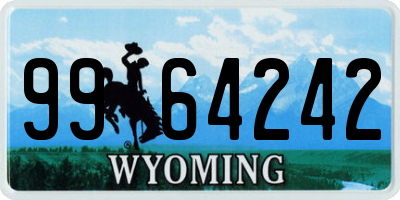 WY license plate 9964242