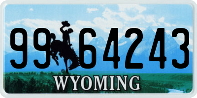 WY license plate 9964243