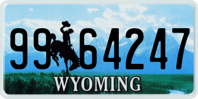 WY license plate 9964247