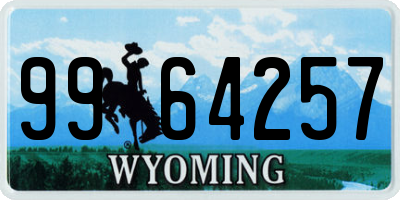 WY license plate 9964257
