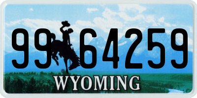 WY license plate 9964259