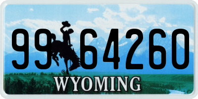 WY license plate 9964260