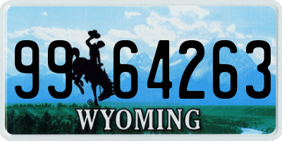 WY license plate 9964263