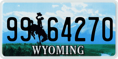 WY license plate 9964270