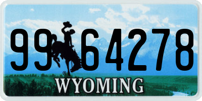 WY license plate 9964278