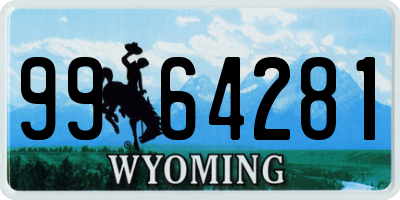 WY license plate 9964281