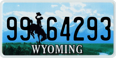 WY license plate 9964293