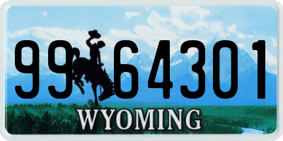 WY license plate 9964301