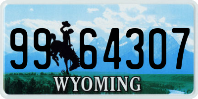 WY license plate 9964307