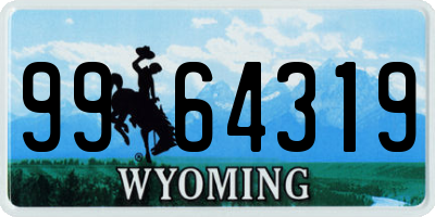 WY license plate 9964319