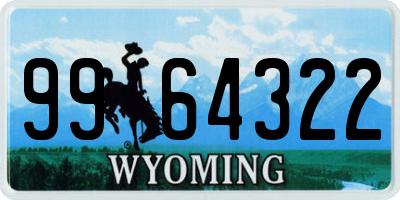 WY license plate 9964322