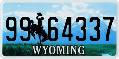 WY license plate 9964337