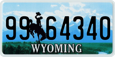WY license plate 9964340
