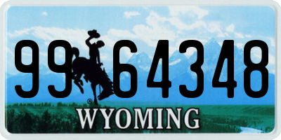 WY license plate 9964348