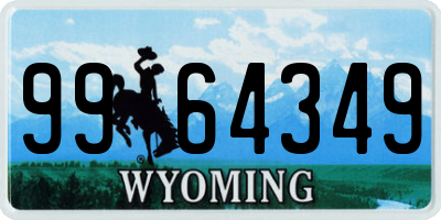 WY license plate 9964349