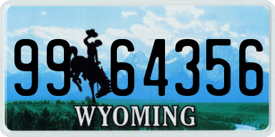 WY license plate 9964356