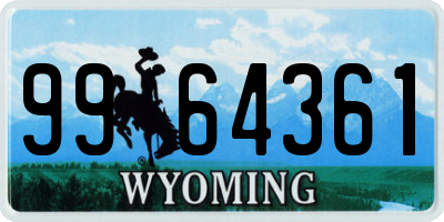 WY license plate 9964361