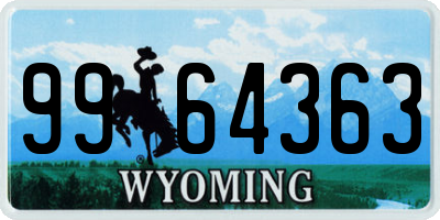 WY license plate 9964363