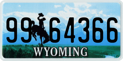 WY license plate 9964366