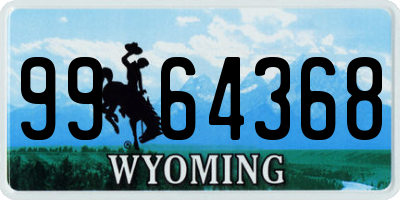 WY license plate 9964368