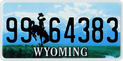 WY license plate 9964383