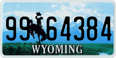 WY license plate 9964384