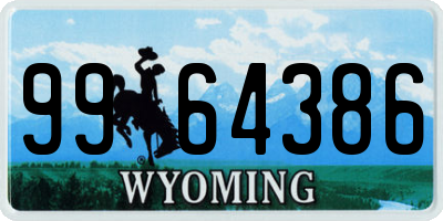 WY license plate 9964386