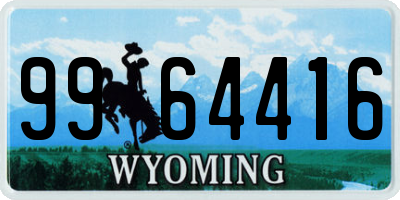 WY license plate 9964416