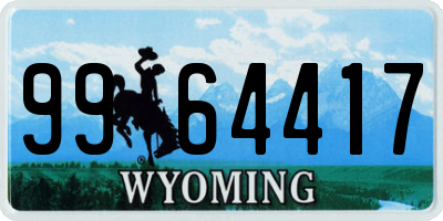 WY license plate 9964417