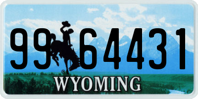 WY license plate 9964431