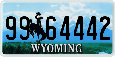 WY license plate 9964442