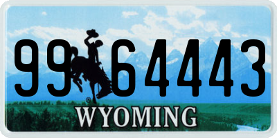 WY license plate 9964443