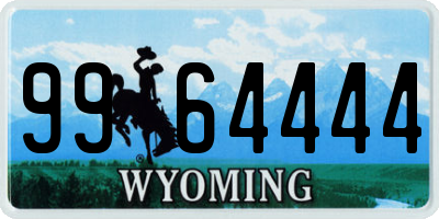 WY license plate 9964444