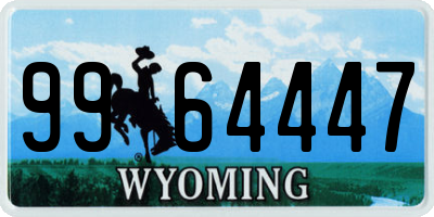 WY license plate 9964447