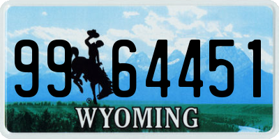 WY license plate 9964451