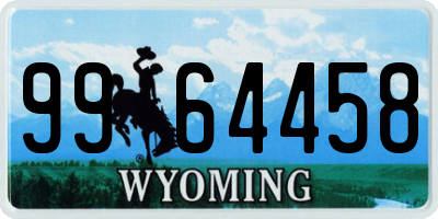 WY license plate 9964458