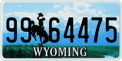 WY license plate 9964475