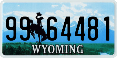 WY license plate 9964481