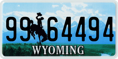 WY license plate 9964494